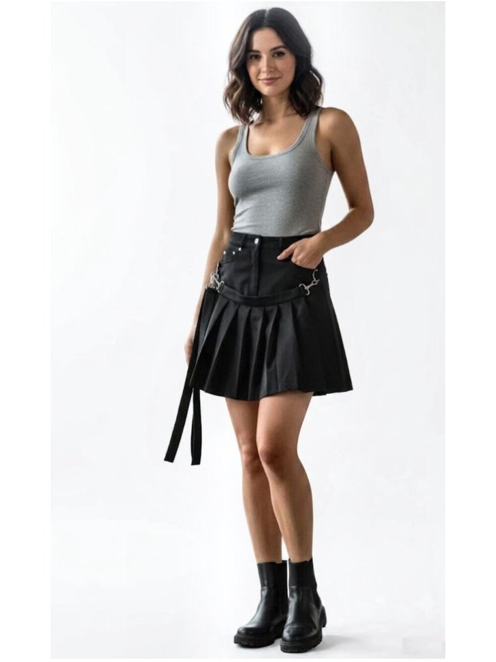 Moschino Mini Skirt / Shorts With Pleated Apron, Women's Size US 2